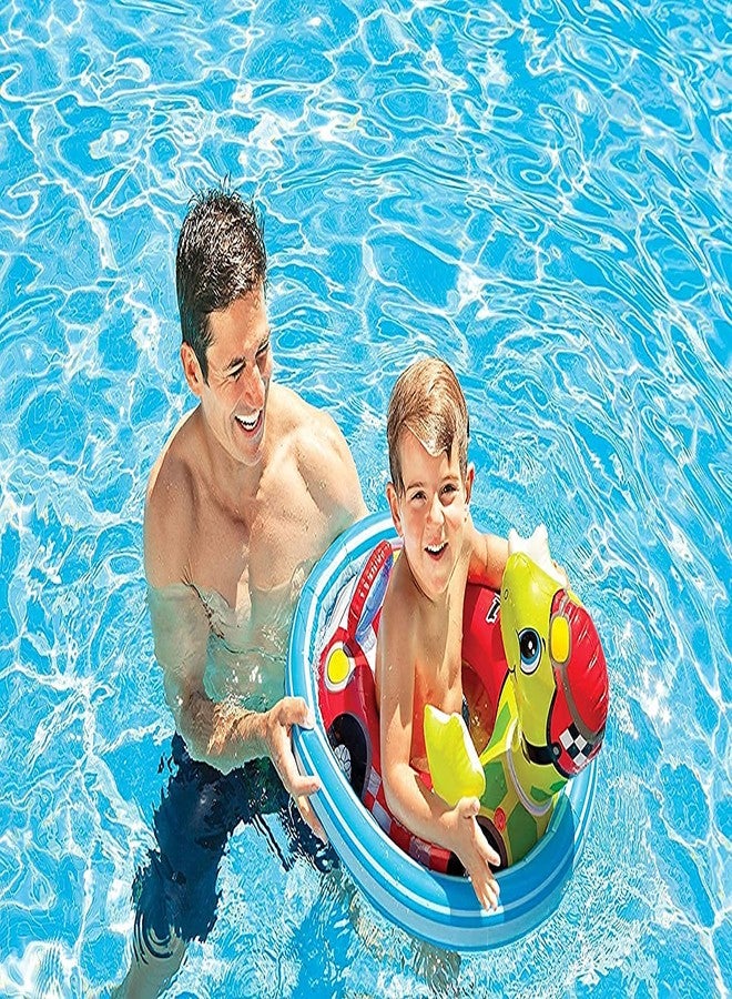 SVShoperzone See Me Sit Float Inflatable Swim Pool Water Ring Tube Boat for 3-4 Years Kids, Duck Shape Baby Float Ring Swimming Pool Toys Tube Raft for Babies, Cartoon Float Pool Ring - Image 5